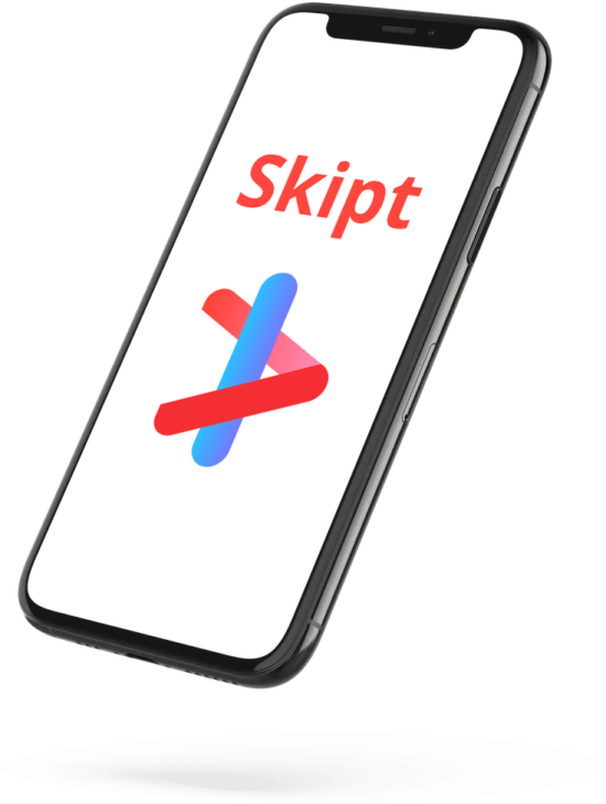 Mockup containing Skipt app title and logo